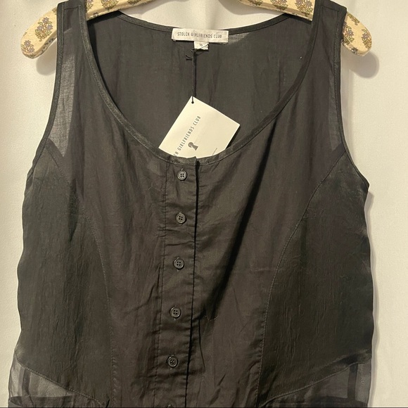 Urban Outfitters Stolen Girlfriends Club Black Short Mesh Romper - Picture 2 of 4